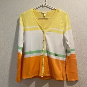 Escada Multicolor Striped Tank Top and Cardigan 2 Piece Set Size 36